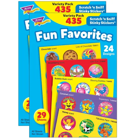 Fun Favorites Stinky Stickers&reg; Variety Pack, 435 Per Pack, 2 Packs {1}
