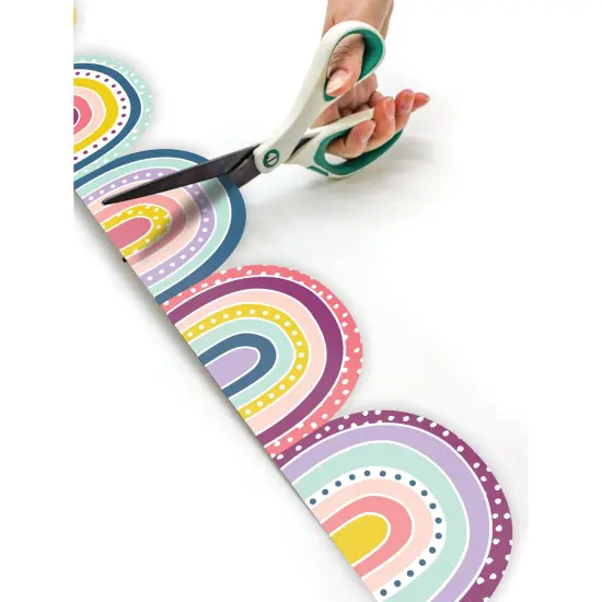 Oh Happy Day Rainbows Die-Cut Rolled Border Trim, 50 Feet Per Roll, 3 Rolls {3}