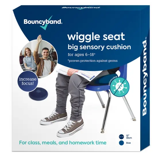 Antimicrobial Big Wiggle Seat Sensory Cushion, Blue 13"/33cm {1}