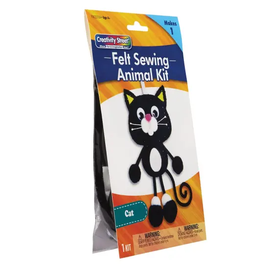 Felt Sewing Animal Kit, Cat, 4" x 10.25" x 1", 6 Kits {2}
