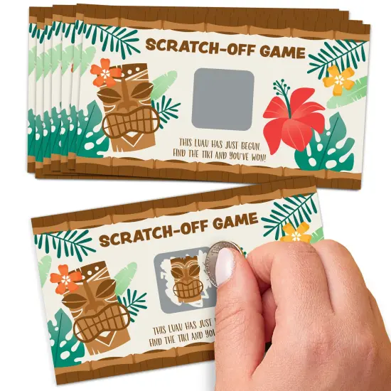 Big Dot of Happiness Tropical Luau - Hawaiian Beach Party Game Scratch Off Cards - 22 Count {1}