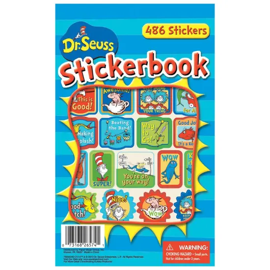 Dr. Seuss&trade; Awesome Sticker Book, 486 Stickers Per Pack, Pack of 3 {3}