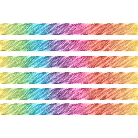 Colorful Scribble Straight Border Trim, 35 Feet Per Pack, 6 Packs {1}