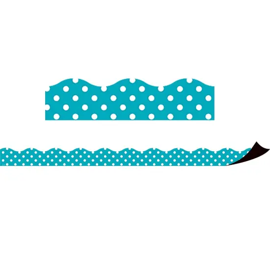 Teal Polka Dots Magnetic Border, 24 Feet Per Pack, 3 Packs {2}