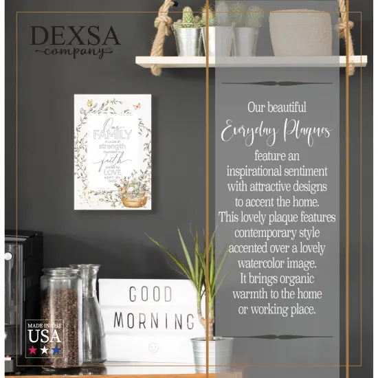 Our Family Wood Plaque with Easel and Hook Wall Tabletop Art - 6 inches x 9 inches {2}