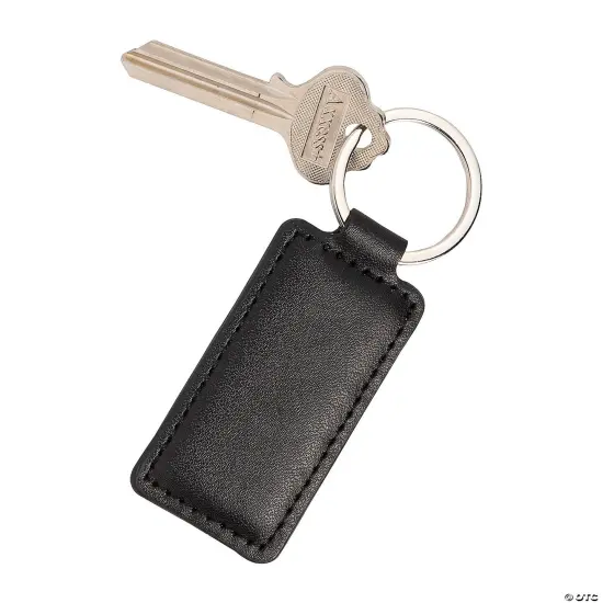 Black Faux Leather Keychains - 12 Pc. {1}