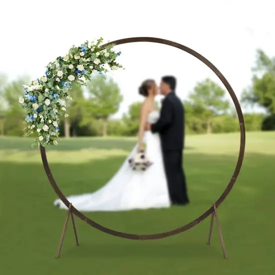 7.2ft Round Wedding Arch Flower Stand Backdrop Decor {4}