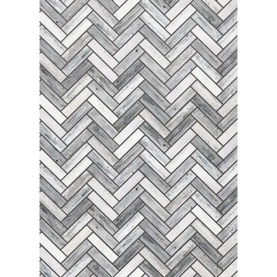 Better Than Paper&reg; Bulletin Board Roll, 4' x 12', Herringbone White Wood Design, Pack of 4 {2}
