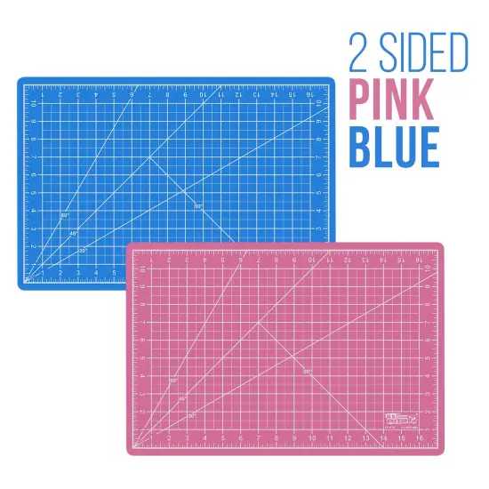 12" x 18" Self-Healing Cutting Mat 5-Ply (2 Pack) - Double-Sided Pink/Blue Craft Mat, Non-Slip Cutting Mats for Crafts, Sewing, Quilting, Scrapbooking {3}