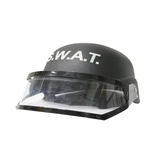Adult's Standard Black SWAT Helmet With Eye Shield Costume Accessory {1}