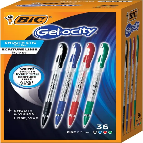 BIC Gelocity Smooth Gel Pens, Fine Point (0.5mm), Assorted Colors, For a Smooth Writing Experience, 36-Count Pack {2}