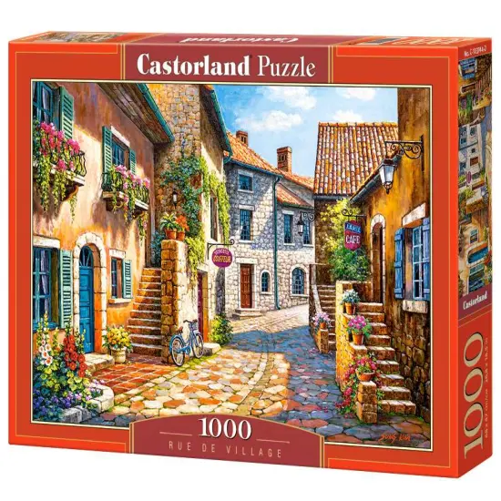 1000 Piece Jigsaw Puzzle, Rue de Village, France, Painting Puzzle, Adult Puzzle, Castorland C-103744-2 {1}