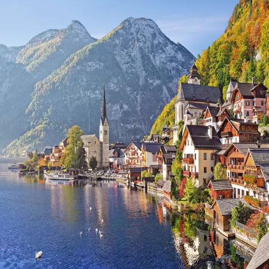 500 piece Jigsaw Puzzle, Hallstatt, Austria, Idyllic Landscape, Tyrolean Alps, Adult Puzzles, Castorland B-52189 {2}
