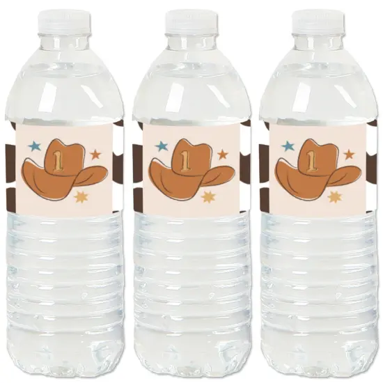 Big Dot of Happiness My First Rodeo - Little Cowboy 1st Birthday Party Water Bottle Sticker Labels - Set of 20 {1}