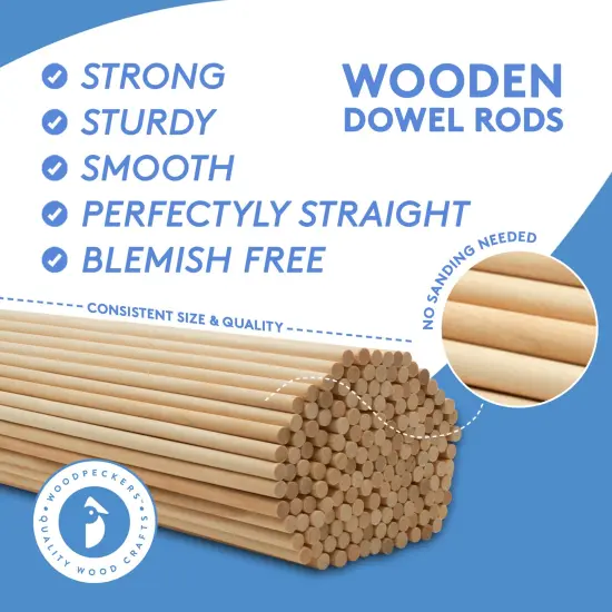 Wooden Dowel Rods 2 inch Thick, Multiple Lengths, Unfinished Sticks Crafts & DIY | Woodpeckers {4}
