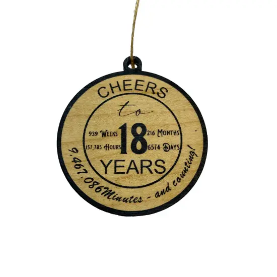 Ornament CUSTOM - Cheers to 18 Years RED {2}