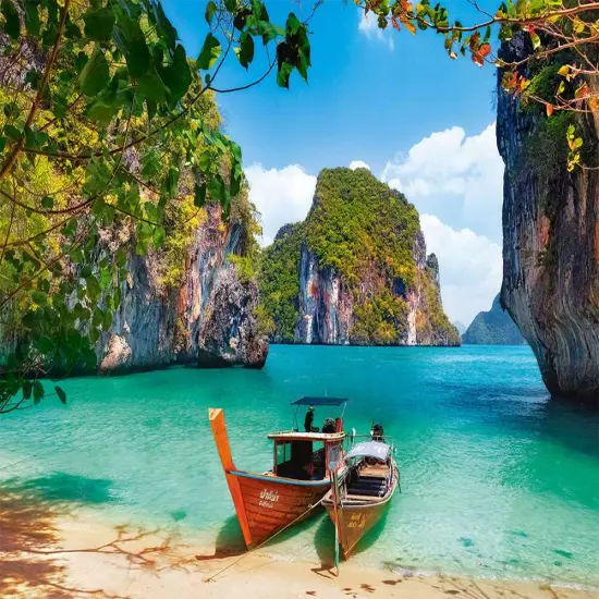 1000 Piece Jigsaw Puzzle, Ko Phi Phi Le, Thailand, Asia, Holiday puzzle, touristic place, beach, ocean puzzle, Adult Puzzle, Castorland C-104154-2 {2}
