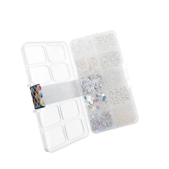 John Bead 10 Types Mix Sequins & Beads Kit White {2}
