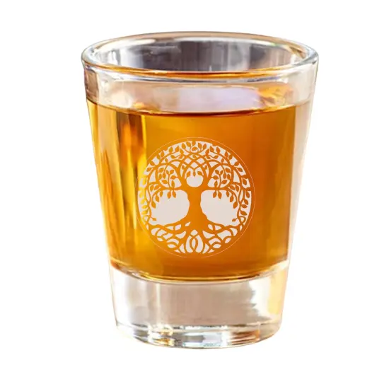 2oz Celtic Tree of Life Shotglass LASER {1}