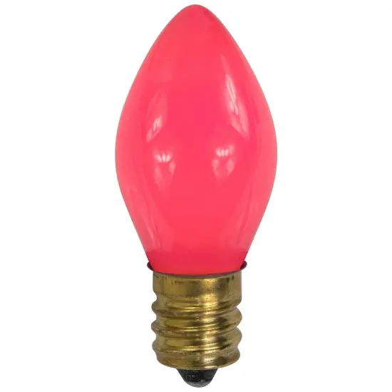Northlight Opaque C7 Incandescent Christmas Replacement Bulbs - Pink - Pack of 25 {3}