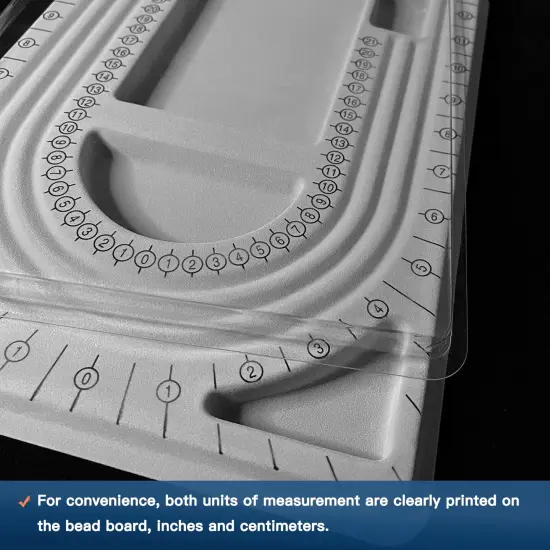 The Bead Board with Clear Cover,Grey Flocked,6 Recessed Compartments,3 U-Shaped Channels,Design Boards for Jewelry Bracelet Necklace Making DIY {3}