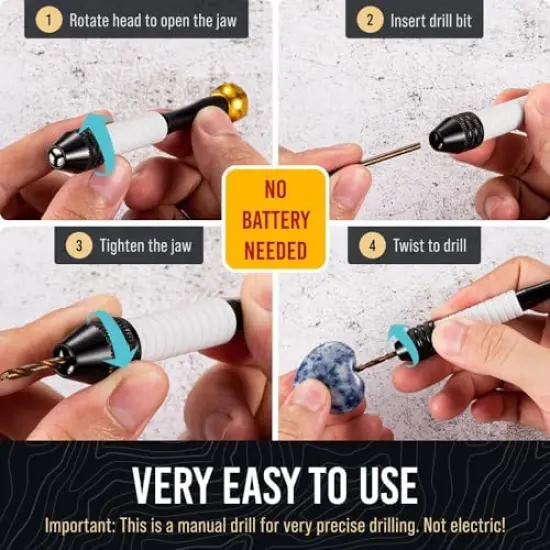 Manual Craft Drill Sharp HSS Micro Mini Twist Drill Bits Set, Small Rotary Tools for Wood, Plastic, Miniature - Blue {1}