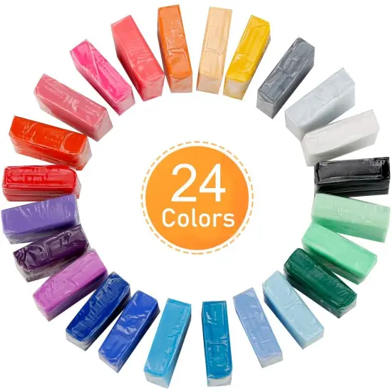 24 Colors Small Block Polymer Clay Starter kit, Oven Bake Clay, DIY Molding Clay, Great for Kids, Beginners {2}