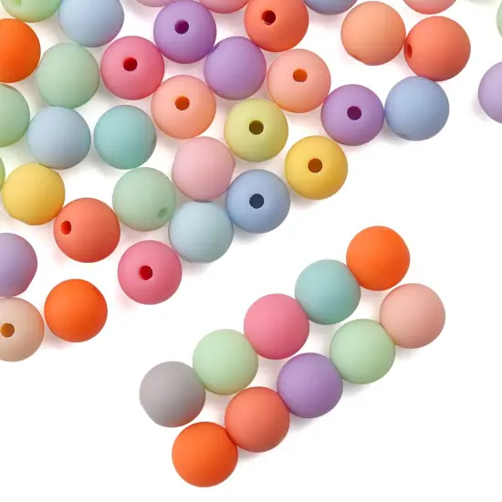 1000 Pieces 6MM Matte Mix Colors Acrylic Round Beads, Frosted Round Acrylic Balls Gumball Beads, Bubblegum Beads Chunky Beads, Plastic Resin Beads for Necklace and Bracelet Making, Crafting Supplies {3}