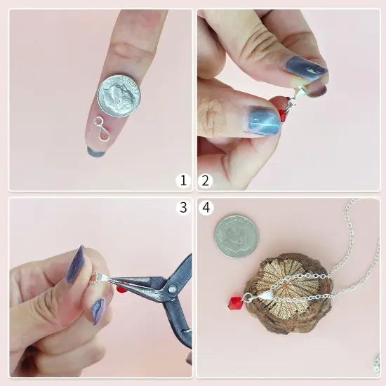 5 Pieces 14K Gold Bails for Pendants Clasp with Open Loop,925 Sterling Silver Jewelry Bails for Pendants Slider Connectors for Necklace Jewelry Making Made in Italy {5}