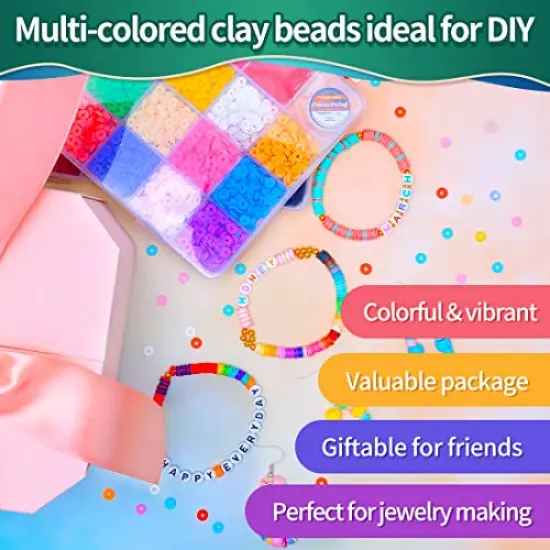 6000+ Multi-Colored Clay Beads Kit, Clay Beads for Bracelet Making, Clay Beads for Jewelry Making. {6}