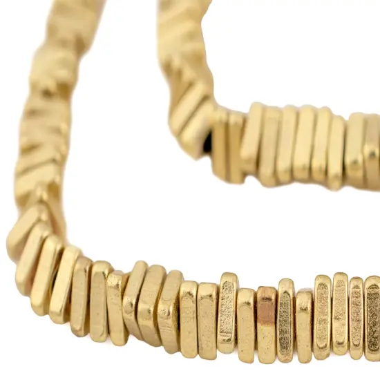 TheBeadChest Faceted Gold Triangle Heishi Beads (4mm, 16 inch Strand) {5}