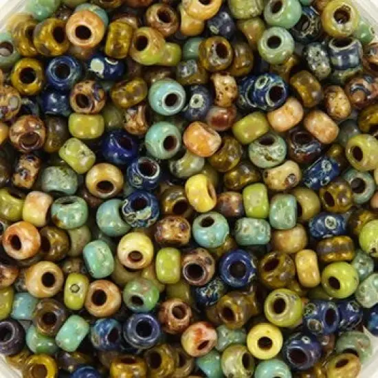 Miyuki 8 Round Seed Bead, Mix - Picasso Nature, 22 grams {1}