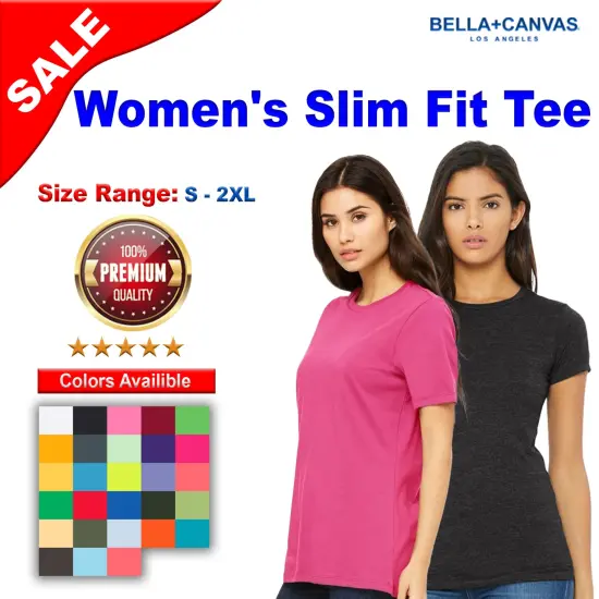 BELLA + CANVAS&reg; Women's Slim Fit Short Sleeve Tee White {2}