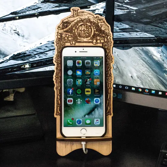 Phone Charging Station - There and Back Again - Raw Wood {3}