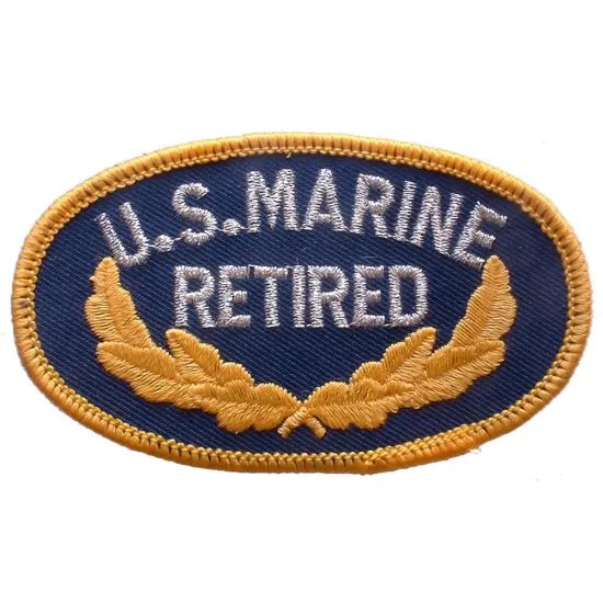 U.S. Marine Retired Patch Blue & Yellow 3" {1}