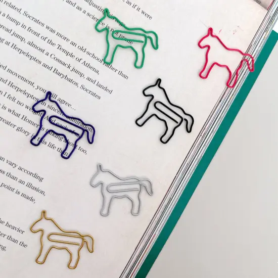 Wrapables Paper Clips Bookmarks for Office Home School (Set of 50) Horses {5}