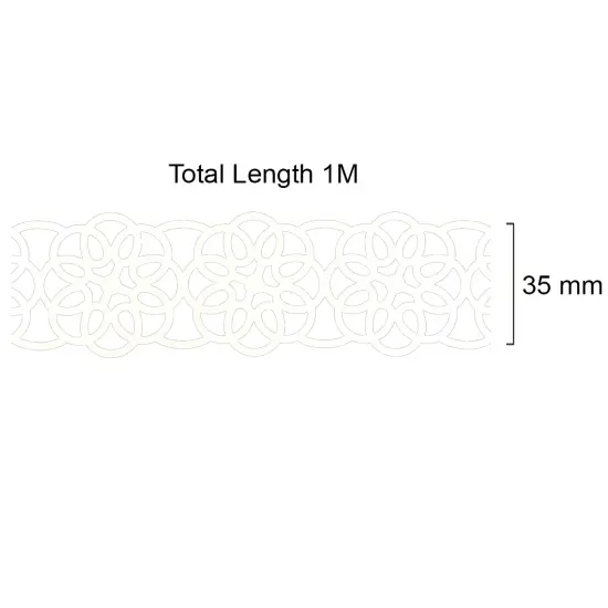 Wrapables Hollow Lace Pattern Washi Masking Tape 2M Length Total (Set of 2) White Geometric {7}