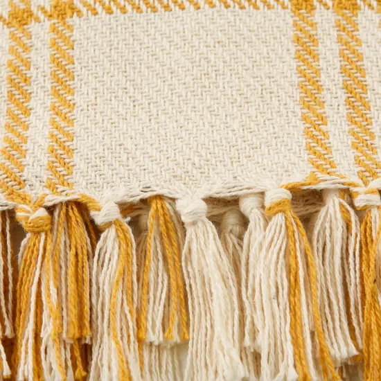 DII Honey Gold Modern Farmhouse Plaid Throw {2}