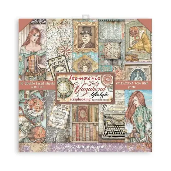 Stamperia Lady Vagabond Lifestyle 6x6 Paper Pack {1}
