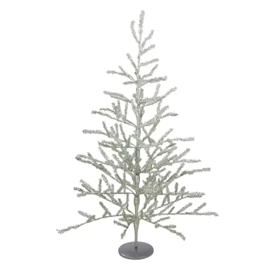 Northlight Full Tinsel Artificial Christmas Twig Tree - 3' - Champagne - Unlit Gold {3}