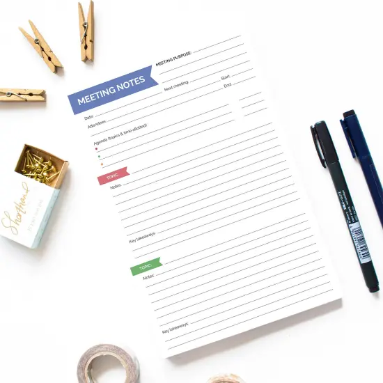 bloom daily planners Planning Pad, 6" x 9", Double Sided Meeting Notes, Neutral {6}