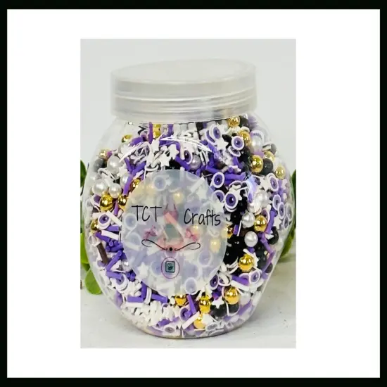 150g Purple Eyes Halloween Polymer Clay Sprinkle Mix - Ideal for Fake Bakes, Clay Art, Slime - Spooky, Mysterious, and Festive {2}