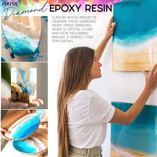 Pixiss Epoxy Resin Easy Mix 1:1 Gallon Kit Crystal Clear Casting Resin {5}
