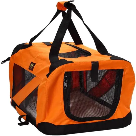 Pet Life Folding Zippered 360&deg; Vista View House Pet Crate Orange-XL {1}