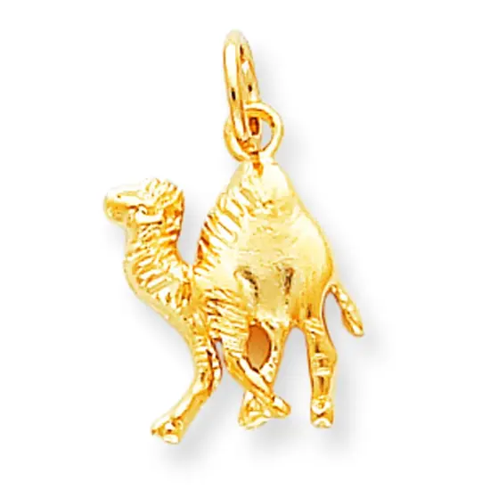 10K Yellow Gold Satin Camel Charm Jewelry FindingKing 20 X 11mm {1}