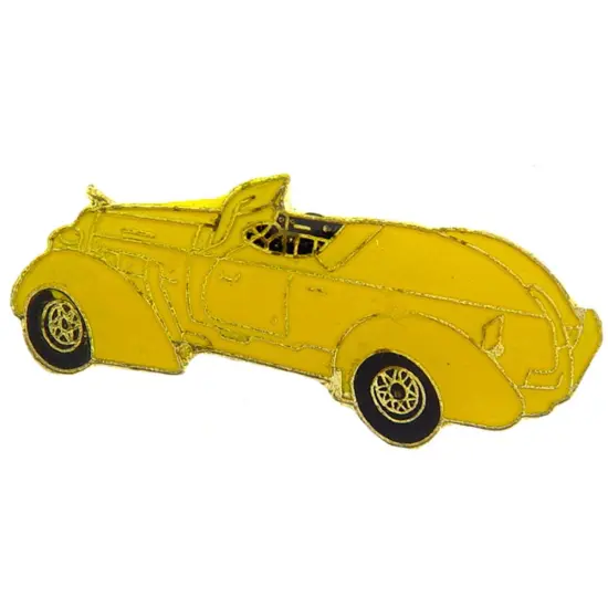 Classic Sport Car Yellow Pin 1" {1}