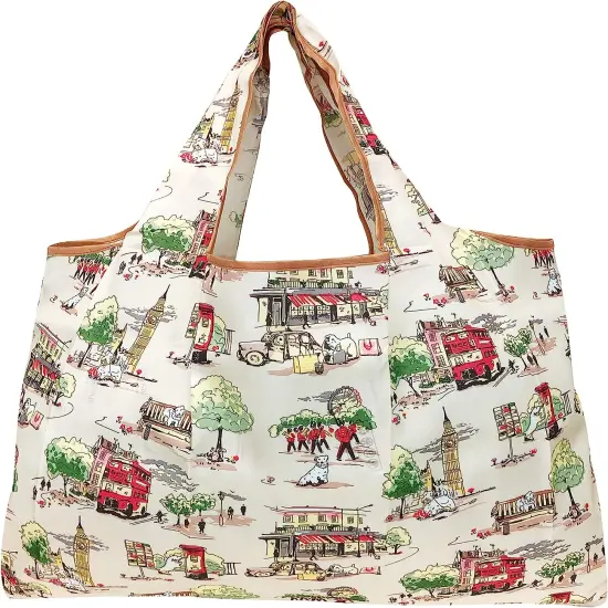 Wrapables Large Foldable Tote Nylon Reusable Grocery Bag, 3 Pack Dogs & Treats {2}