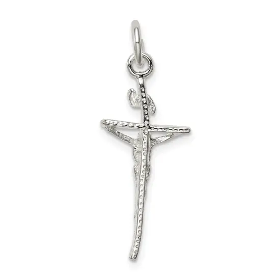 Sterling Silver INRI Crucifix Charm Jewelry Pendant 31mm x 11mm {3}