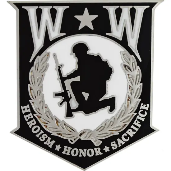 EagleEmblems Pin-Wounded Warrior "Honor Shield" (1-1/2") {1}