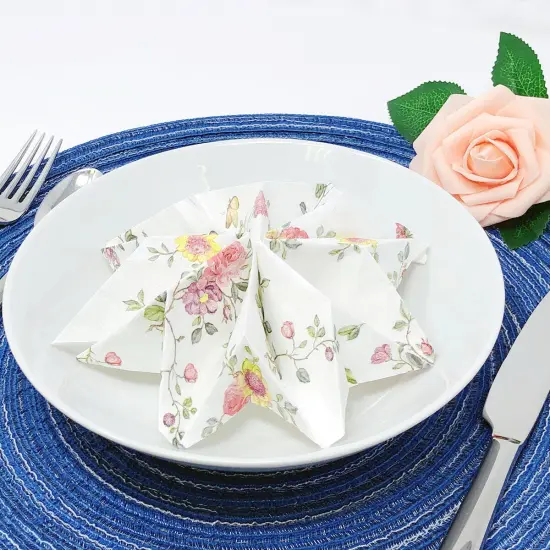 Wrapables 15" Woven Round Placemats (Set of 6) Tomato Red {10}